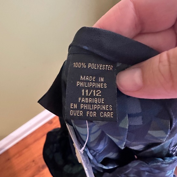 Express Vintage Pleated Skirt Diamond Print Blue 11/12 Argyle Preppy Academia - Picture 8 of 9